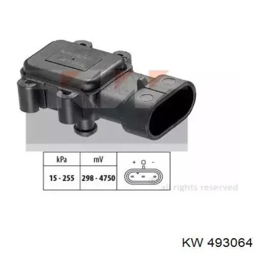 Купить 493064 KW AUTOMOTIVE Датчик MAP