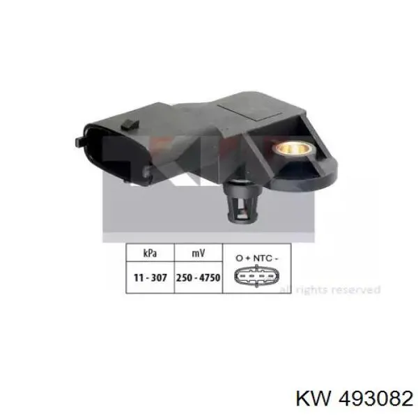 Датчик абсолютного давления в коллекторе KW AUTOMOTIVE 493082 цена, от 14.66 USD