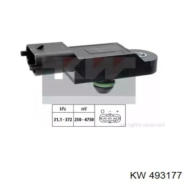 Датчик давления во впускном коллекторе, MAP 493177 KW