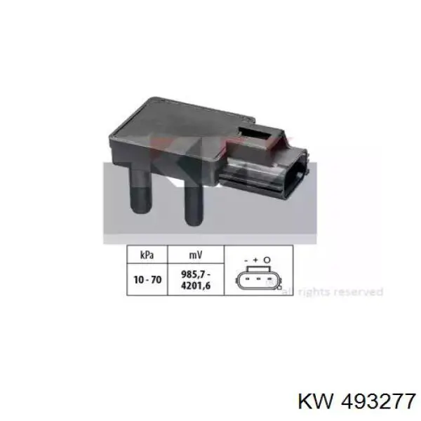 Датчик давления выхлопных газов 493277 KW