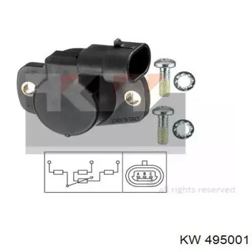 495001 KW sensor de posição da válvula de borboleta (potenciômetro)