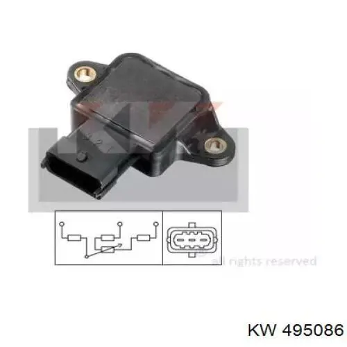 495086 KW sensor de posição da válvula de borboleta (potenciômetro)