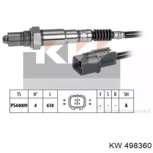 Датчик кислорода после катализатора 498360 KW