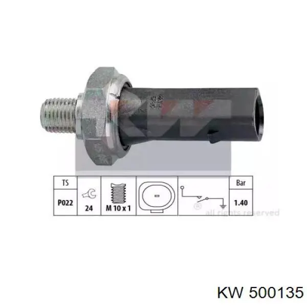 Купить 500135 KW AUTOMOTIVE Датчик давления масла
