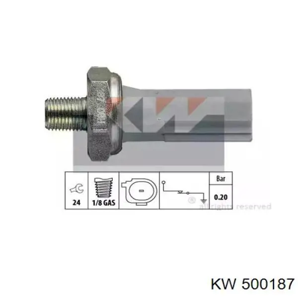 Купить 500187 KW AUTOMOTIVE Датчик давления масла