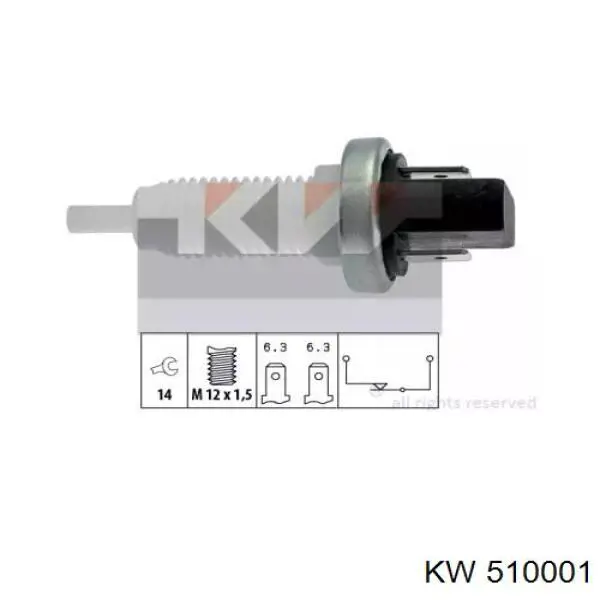 Датчик включения стопсигнала 510001 KW