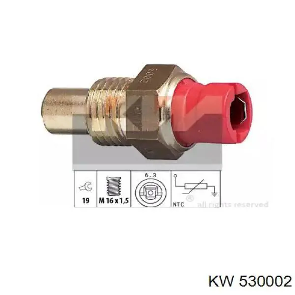 Датчик температуры охлаждающей жидкости 530002 KW