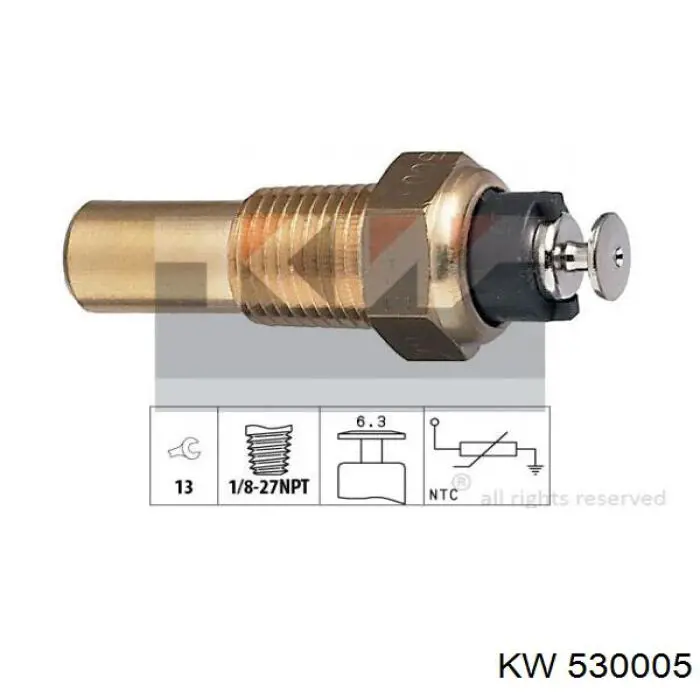 530005 KW датчик температуры охлаждающей жидкости