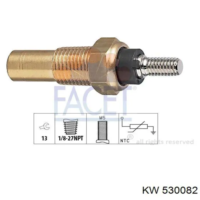 Sensor de temperatura del refrigerante 530082 KW