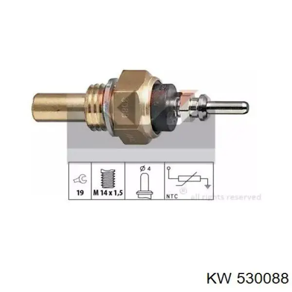 Датчик температуры охлаждающей жидкости 530088 KW
