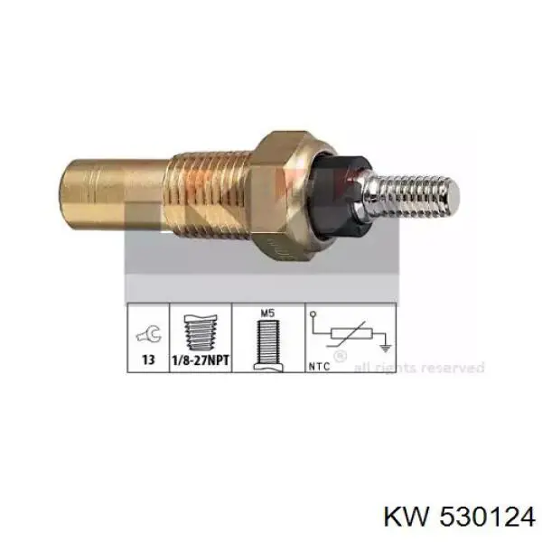 Датчик указателя температуры охлаждающей жидкости KW AUTOMOTIVE 530124 цена, от 4.45 USD