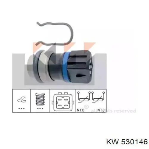 Датчик указателя температуры охлаждающей жидкости KW AUTOMOTIVE 530146 цена, от 6.33 USD