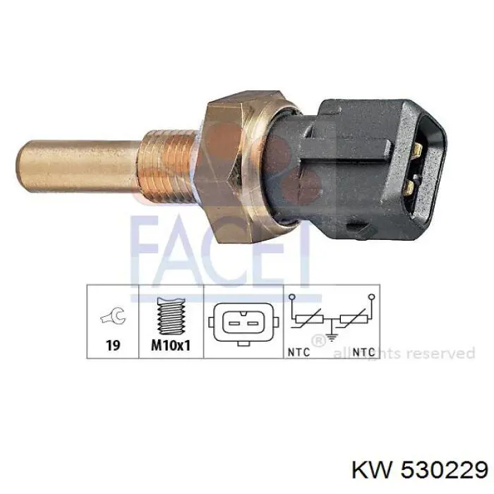 Купить 530229 KW AUTOMOTIVE Термодатчик охлаждающей жидкости