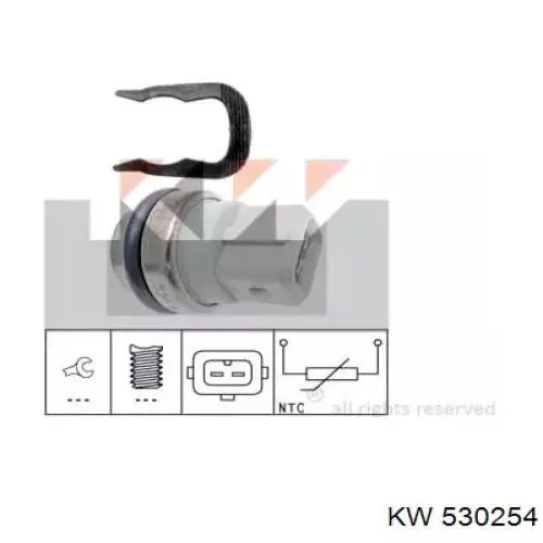 Датчик температуры охлаждающей жидкости, на приборе 530254 KW