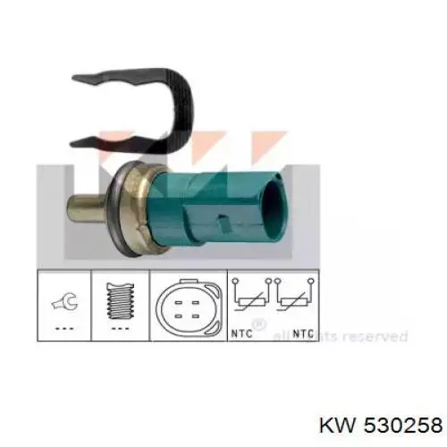 Датчик указателя температуры охлаждающей жидкости KW AUTOMOTIVE 530258 цена, от 5.98 USD