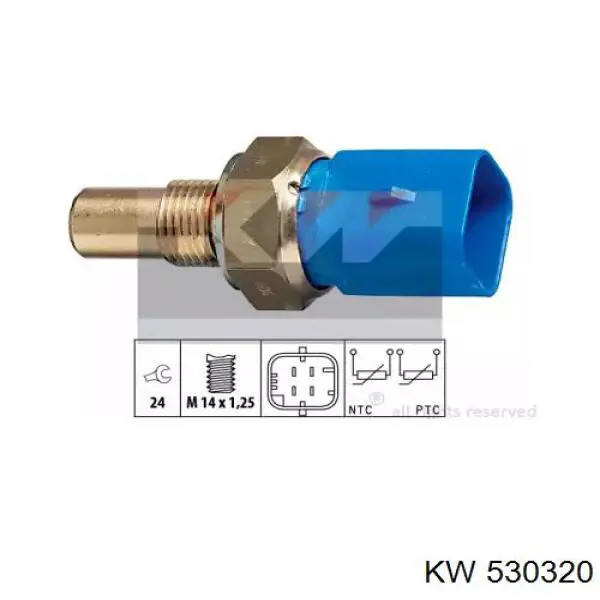 Датчик температуры охлаждающей жидкости 530320 KW