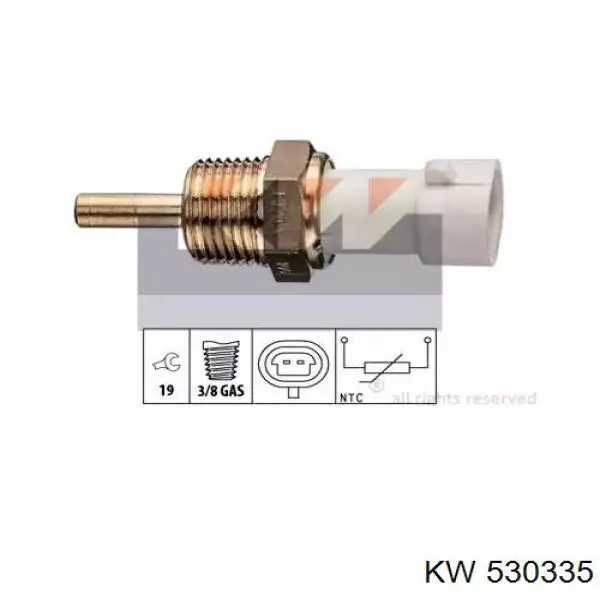 530 335 KW датчик температуры охлаждающей жидкости