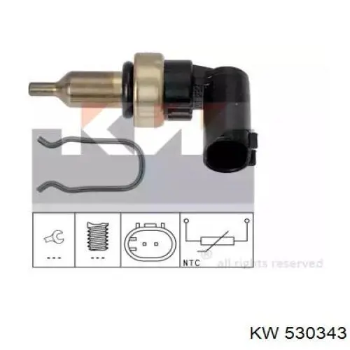 Датчик указателя температуры охлаждающей жидкости KW AUTOMOTIVE 530343 цена, от 6.55 USD