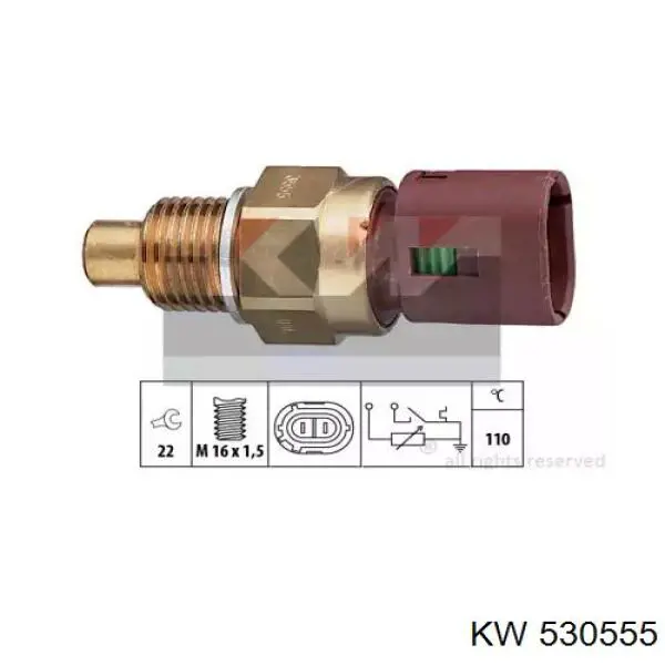 Датчик температуры охлаждающей жидкости 530555 KW