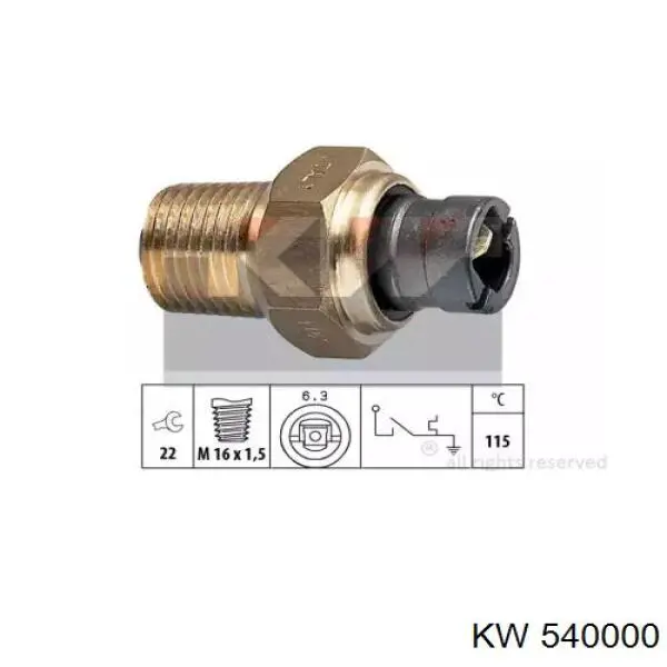 Датчик температуры охлаждающей жидкости 540000 KW