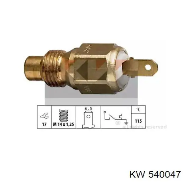 Датчик температуры охлаждающей жидкости 540047 KW