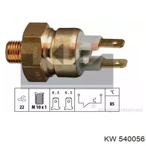Датчик температуры охлаждающей жидкости 540056 KW
