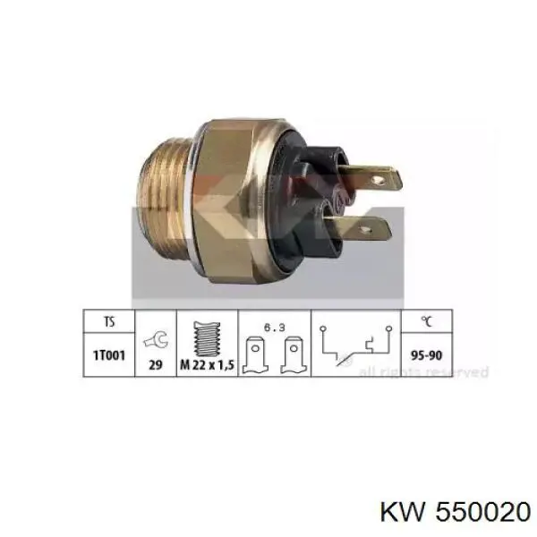 Датчик включения вентилятора радиатора 550020 KW