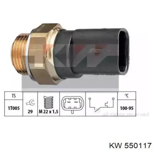 Датчик температуры радиатора KW AUTOMOTIVE 550117 цена, от 7.58 USD