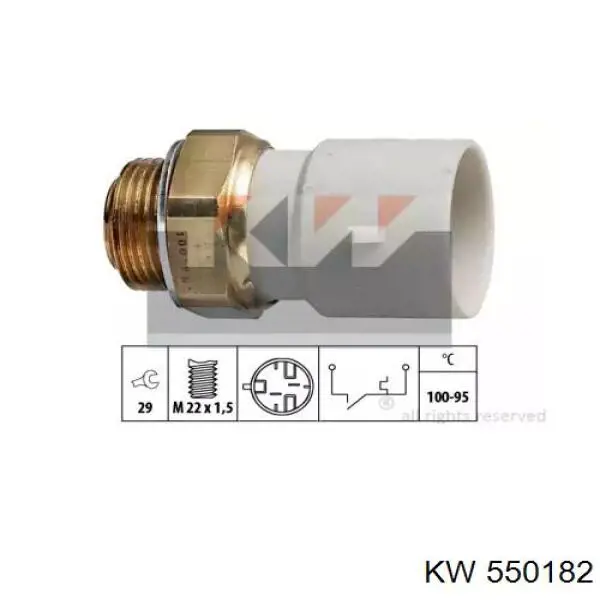 550182 KW датчик температуры охлаждающей жидкости (включения вентилятора радиатора)