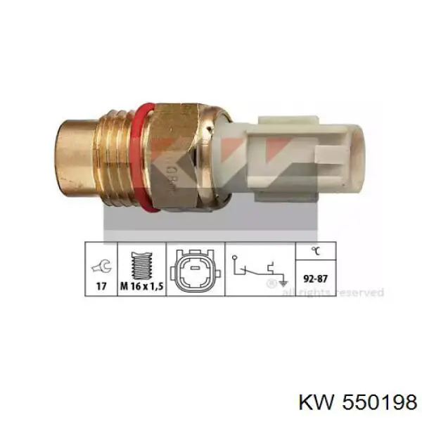 Датчик включения вентилятора радиатора 550198 KW