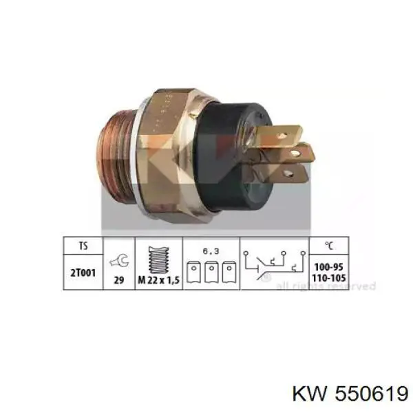 Датчик включения вентилятора радиатора 550619 KW