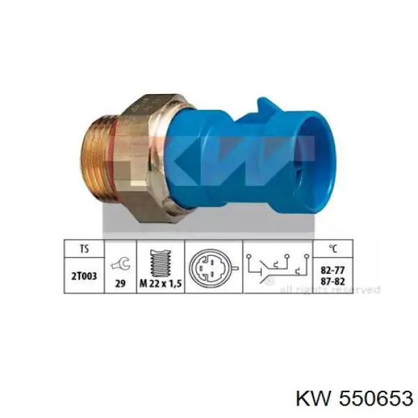 Датчик включения вентилятора радиатора 550653 KW