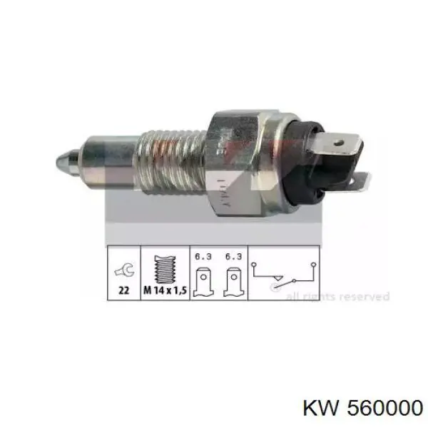 Датчик включения фонарей заднего хода 560000 KW