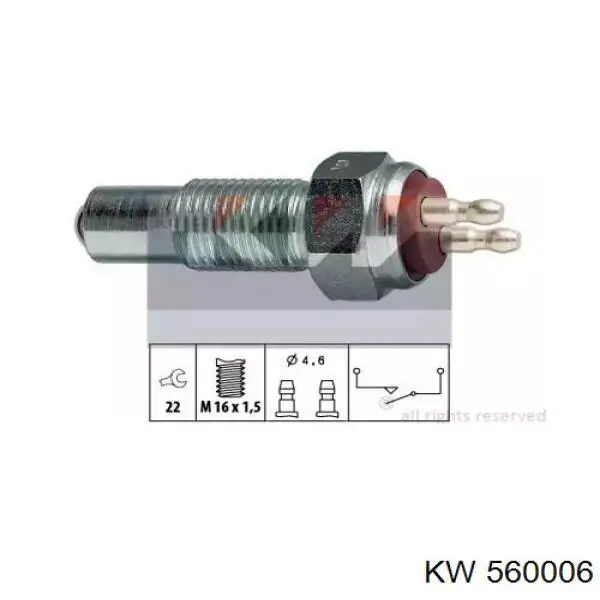 Датчик включения фонарей заднего хода 560006 KW