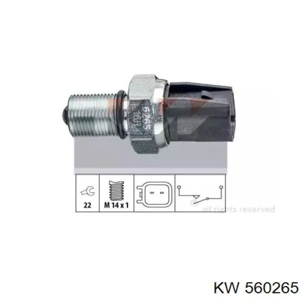 Датчик включения фонарей заднего хода 560265 KW