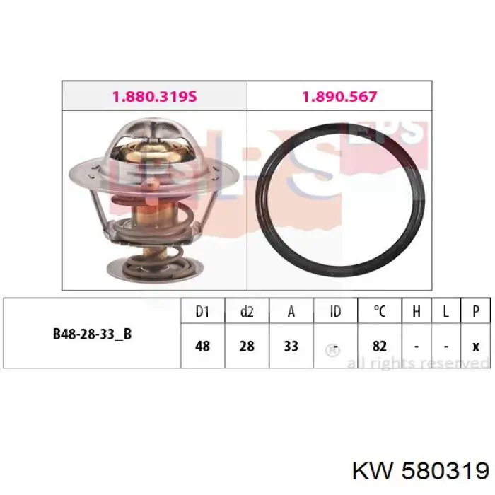 Купить 580319 KW AUTOMOTIVE Автомобильный термостат