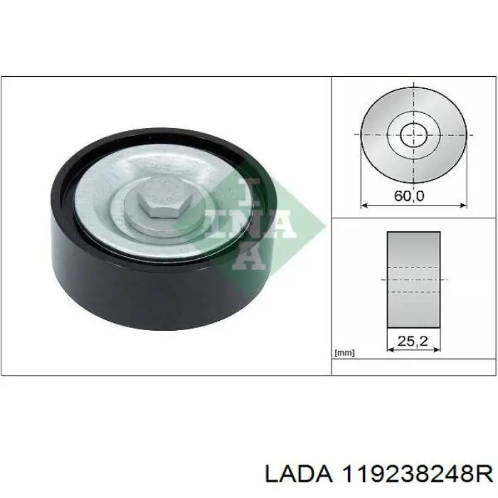 Паразитный ролик приводного ремня Lada 119238248R цена, от 7.61 USD