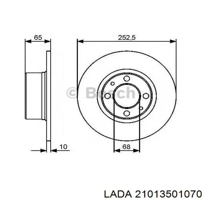 Передние тормозные диски 21013501070 Lada