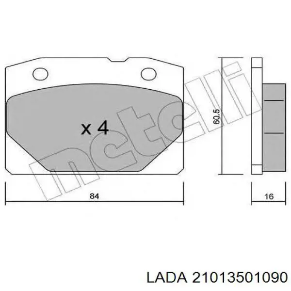 21013501090 Lada колодки тормозные передние дисковые