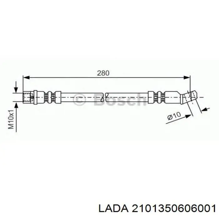 Шланг тормозной передний 2101350606001 Lada