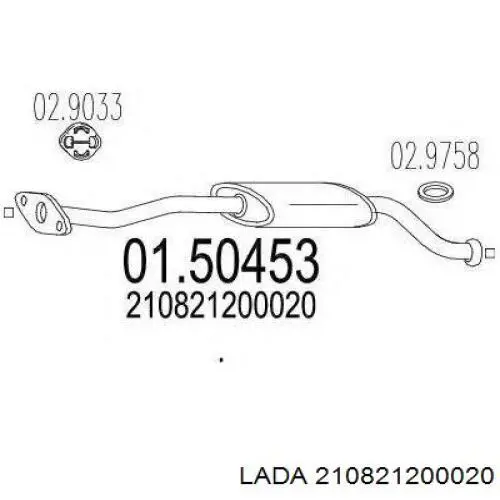 Глушитель, центральная часть 210821200020 Lada