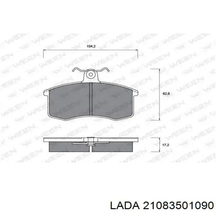 21083501090 Lada Колодки передние