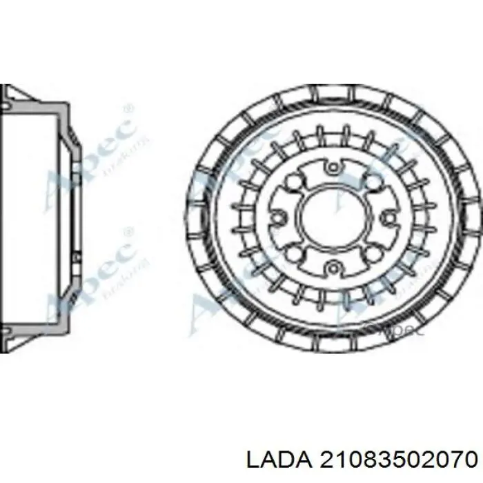 21083502070 Lada Тормозной барабан