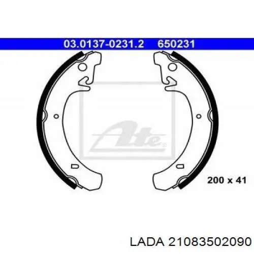 21083502090 Lada Барабанные тормозные колодки