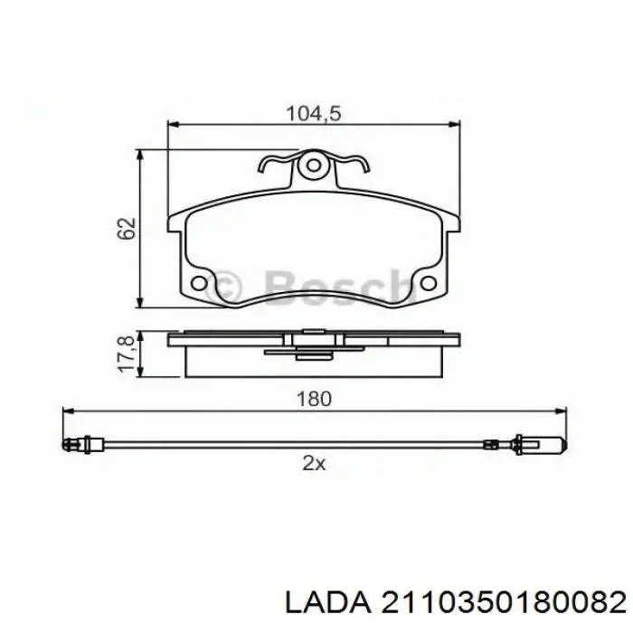 2110350180082 Lada колодки тормозные передние дисковые