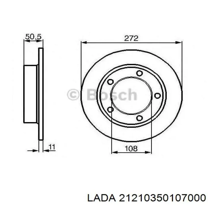 Передние тормозные диски 21210350107000 Lada