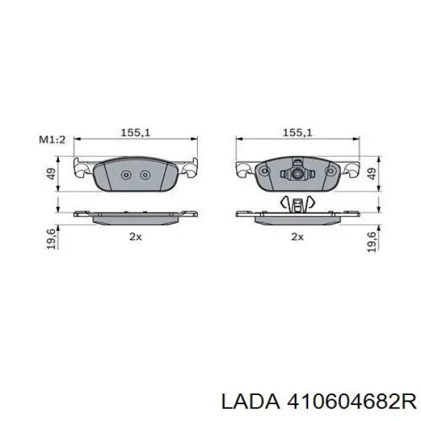 Купить 410604682R Lada Колодки тормозные