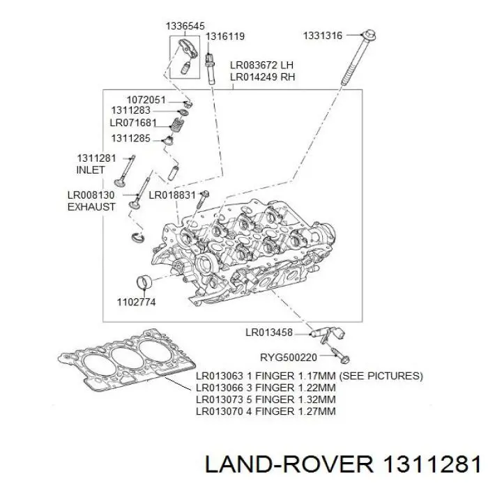 Válvula de admissão para Land Rover Range Rover (L320)