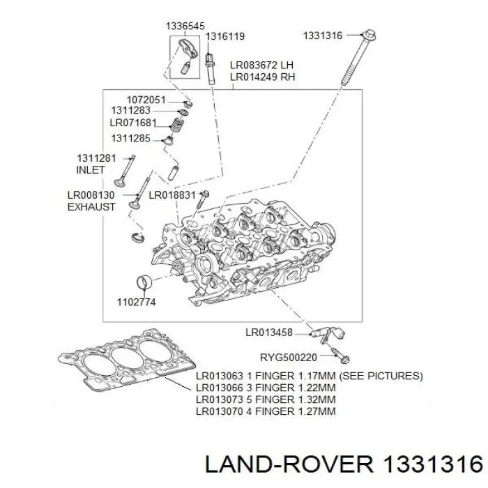 1331316 Land Rover parafuso de cabeça de motor (cbc)