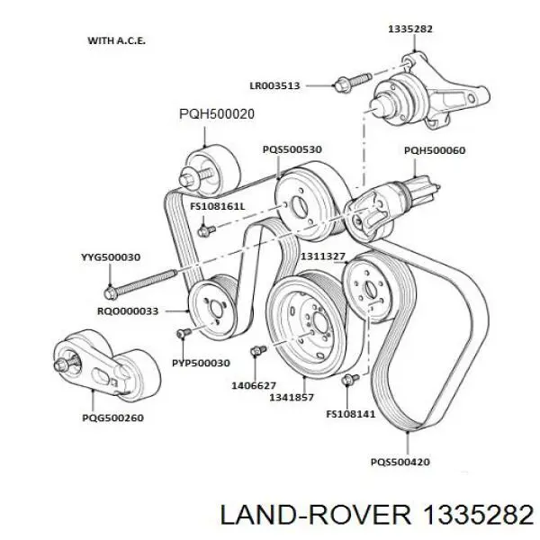 Кронштейн віскомуфти системи охолодження, опорний 1335282 Land Rover